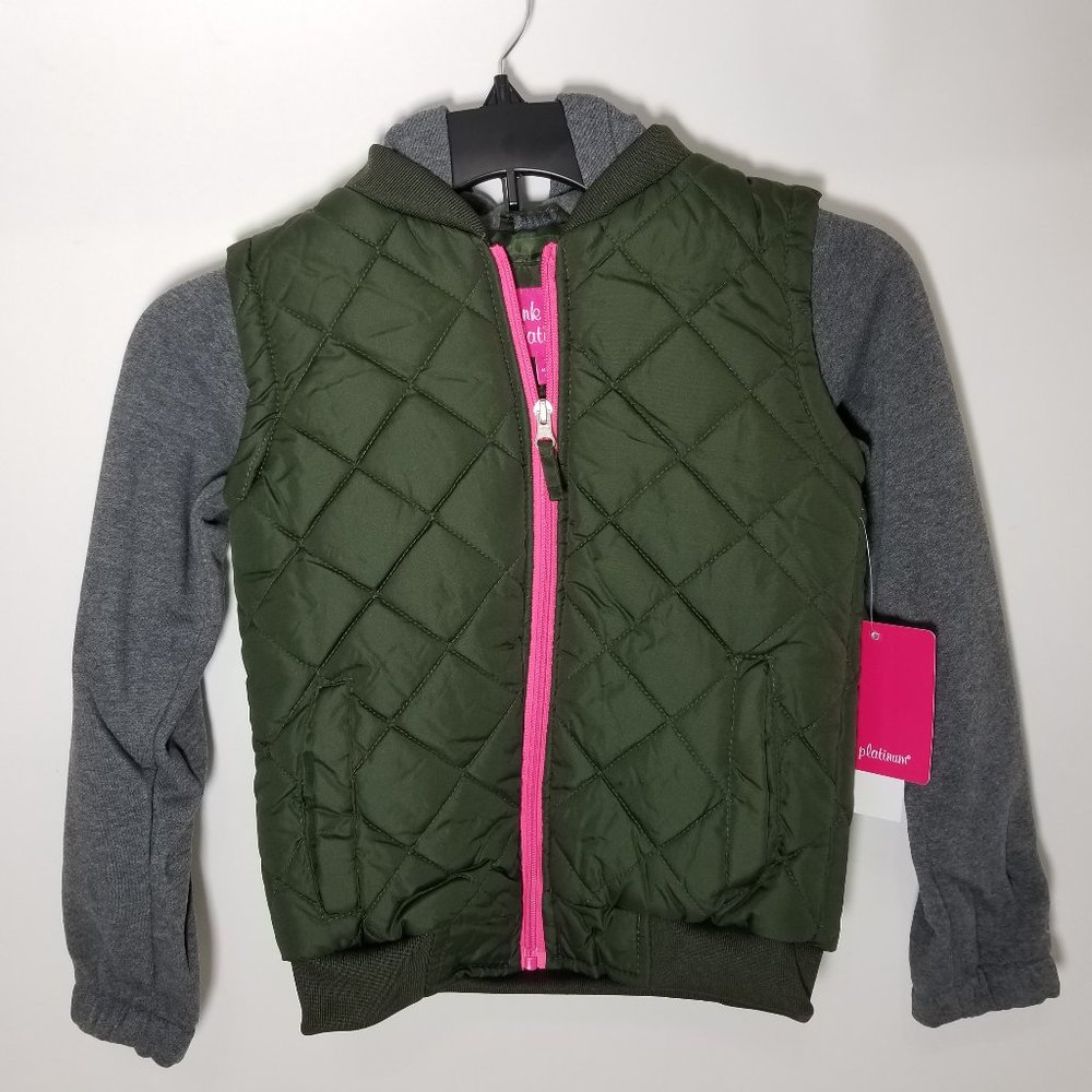 Pink Platinum kids Puffer Vest Hooded Jacket